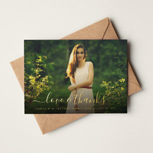 De Vœux En Aluminium Carte à huile Love and Thanks Graduation Photo Ove