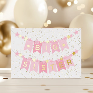 De Vœux En Aluminium Carte Big Sister New Baby Foil