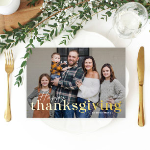 De Vœux En Aluminium Élégant Mélange Foil Thanksgiving Carte photo