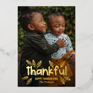 De Vœux En Aluminium Fun Autumn Foil Thanksgiving Carte photo