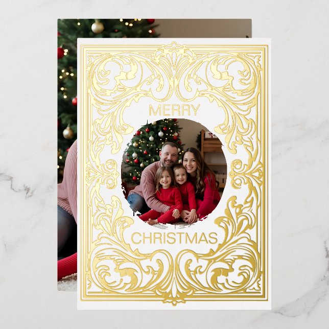 De Vœux En Aluminium Joyeux Noël Carte Modèle Art Nouveau modifiable (Recto/Verso)