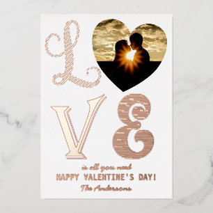 De Vœux En Aluminium L'amour est tout ce dont vous avez besoin Carte Fo