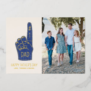 De Vœux En Aluminium Phuile #1 Papa Foam Fête des pères Carte photo