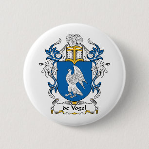 de Vogel Family Crest 2 Inch Round Button