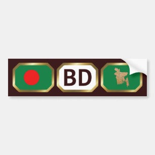 De Voiture Autocollant Bangladesh Drapeau Carte Code