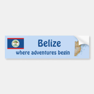De Voiture Autocollant Belize Drapeau et Carte