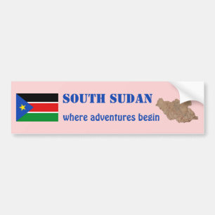 De Voiture Autocollant drapeau + carte du Soudan du Sud