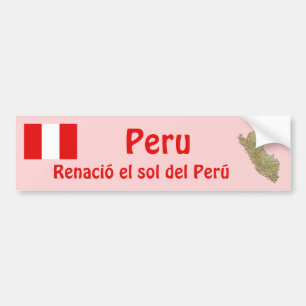 De Voiture Autocollant drapeau et carte du Pérou