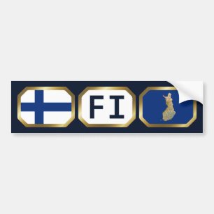 De Voiture Autocollant Finlande Drapeau Carte Code