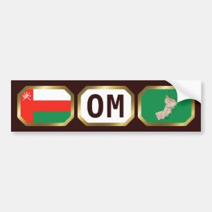 De Voiture Autocollant Oman Drapeau Carte Code