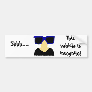 De Voiture Autocollant pare-chocs Incognito Mustache & lunett