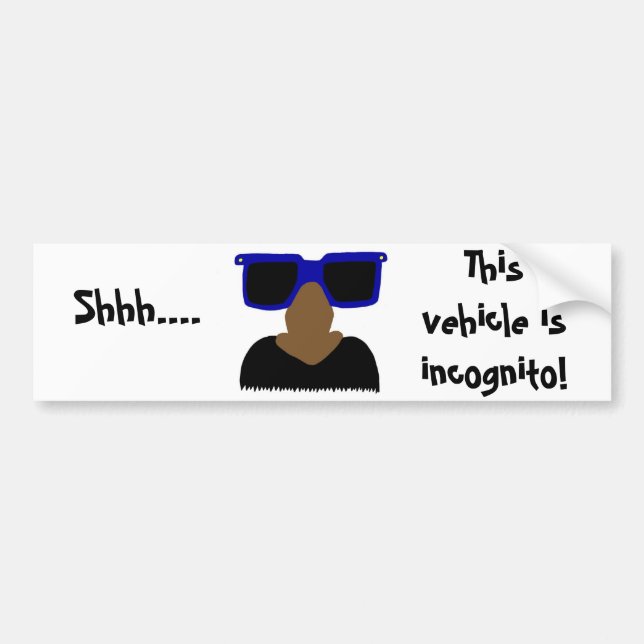 De Voiture Autocollant pare-chocs Incognito Mustache & lunett (Devant)