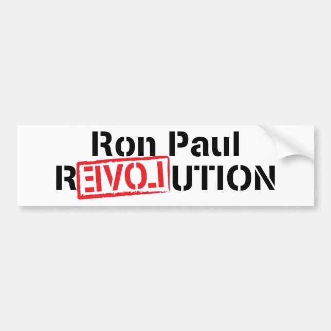 De Voiture Autocollant pare-chocs Ron Paul Revolution (Devant)