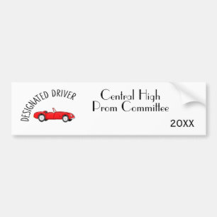 De Voiture Autocollant pare-chocs rouge et blanc désigné
