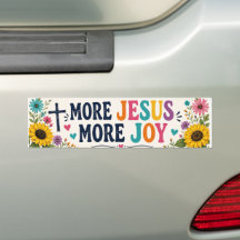 Autocollant Plus Jésus Plus Joie Couleurs Vives