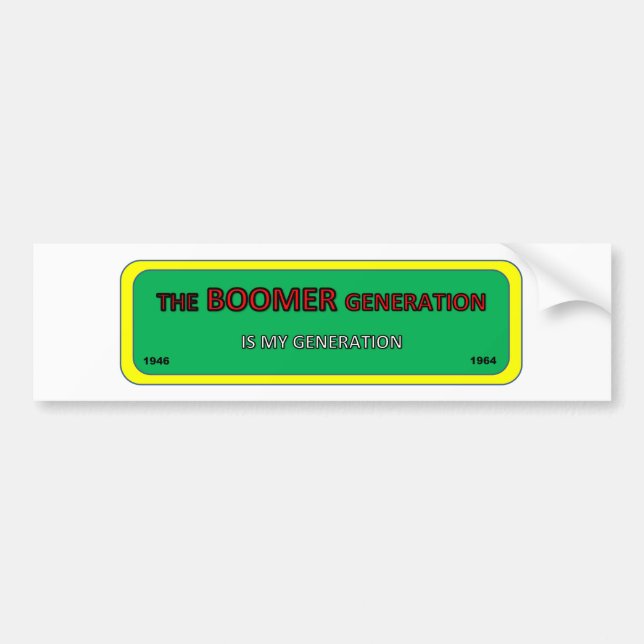 De Voiture Bumper/vitre autocollant génération BOOMER (Devant)
