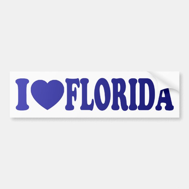 De Voiture J'aime la Floride en bleu - Autocollant (Devant)