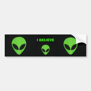 De Voiture JE CROIS. Autocollant pare-chocs alien