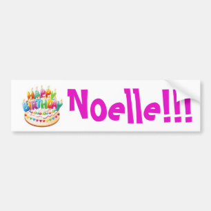De Voiture Joyeux anniversaire ! Noelle ! ! ! autocollant