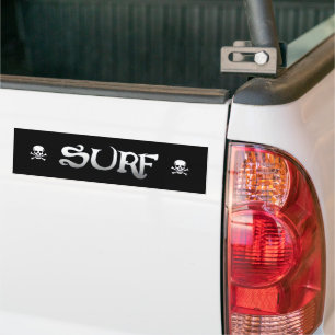 De Voiture Surf w crânes noir pare-chocs autocollant