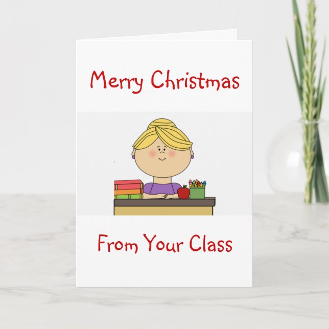 DE "VOTRE CLASSE" À "NOËL" CARTE DE VACANCES (Devant)