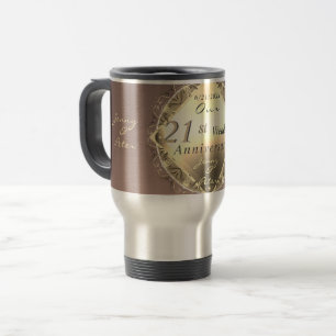 De Voyage 21e anniversaire du Mariage Iolite & Brass Mug