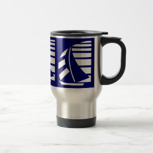 De Voyage Bleu et blanc Racing Sailboat Mug