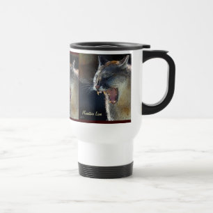 De Voyage Cougar Mountain Lion Big Cat Art Travel Mug