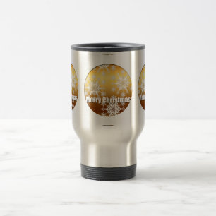 De Voyage Gold Joyeux Noël Snowflakes Travel Mug