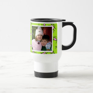 De Voyage Love You Mom, rose et vert Photo Mug