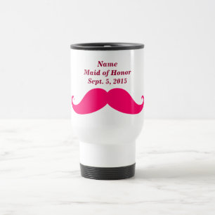 De Voyage Maid of Honor Pink Mustache Travel/Commuter Mug
