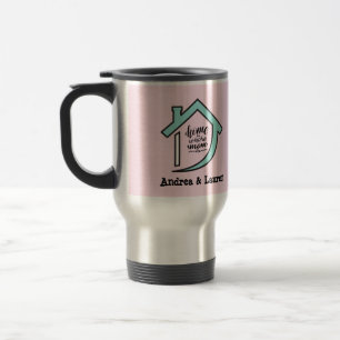 De Voyage Maman's Cosy Pink and Blue Home Mug thermique