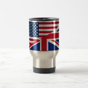 De Voyage Mug à drapeau américain et britannique à deux cito