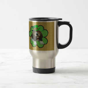De Voyage Mug Baby Basset Hound Happy St. Patrick's Clover
