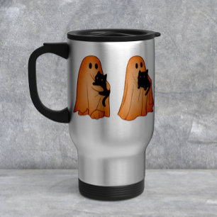 De Voyage Mug Halloween Fantôme Mignon et Chat Noir
