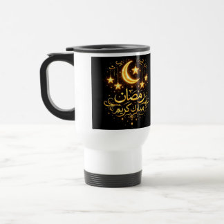 De Voyage Mug Ramadan Moubarak Croissant et Étoiles en Or