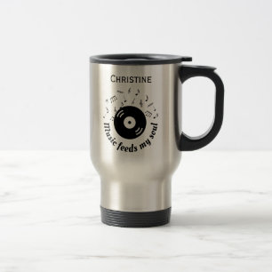 De Voyage Musique Nourrit Mon Âme Vinyl Album Avec Nom Mug