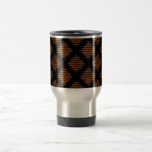 De Voyage Orange, Black Retro Criss Cross Lines Points Mug