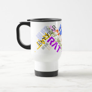 De Voyage Style Graffiti Rat Chinese Year Zodiac Travel Mug
