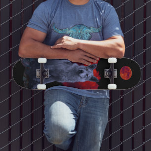 de Wolf Moon Goth Werewolf Skateboard