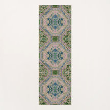 Tapis imprimé vintage émeraude