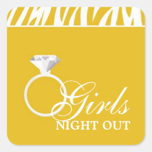 De zèbre de filles de nuit autocollant jaune