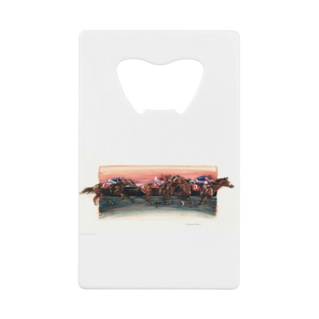 DEA25 Horse Race.tif Credit Card Bottle Opener (Front)