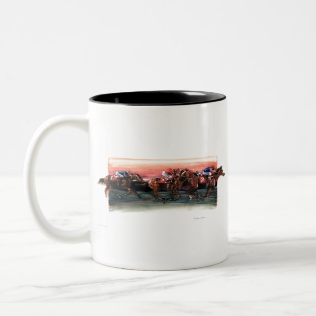 DEA25 Horse Race.tif Two-Tone Coffee Mug (Left)