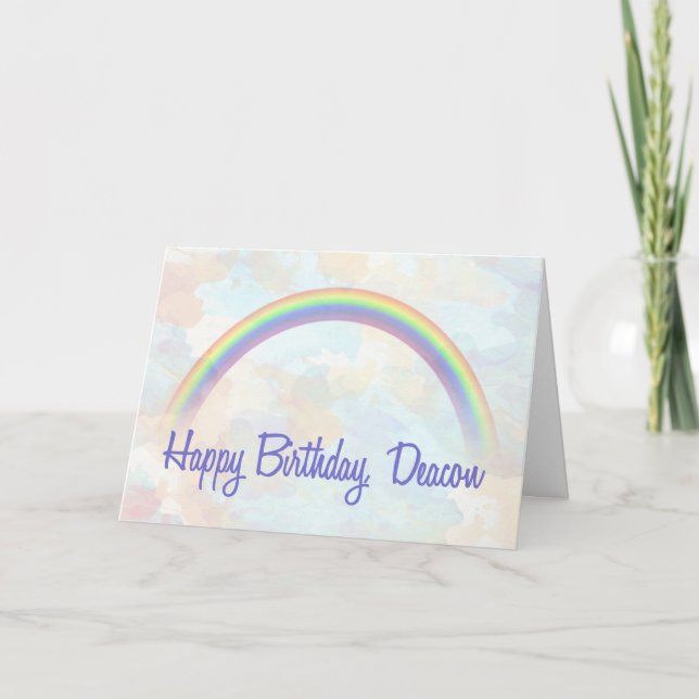 Deacon Birthday, Rainbow of Blessings Card (Front)