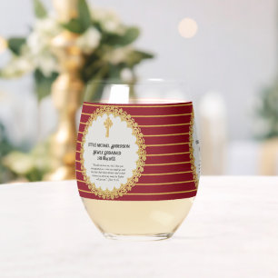 DEACON Newly Ordained Verse Gift Commemorative Stemless Wine Glass