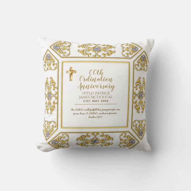 DEACON Ordination Anniversary ANY yrs - Custom Throw Pillow (Front)