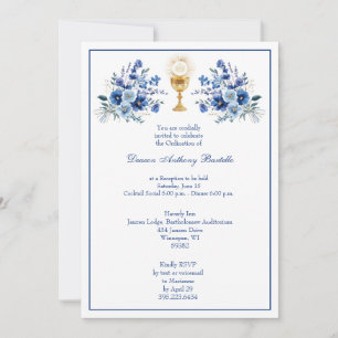 Deacon Priest Ordination Reception Floral Invitation