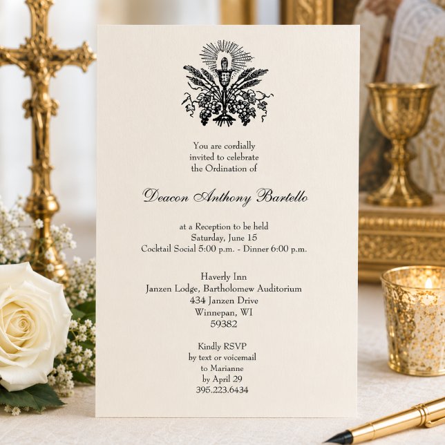 Deacon Priest Ordination Reception Invitation (Creator Uploaded)