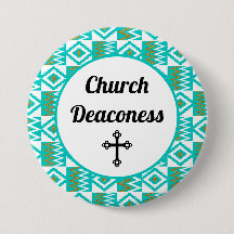 Deaconess Aqua Teal Blue Kente Cloth Button Pin